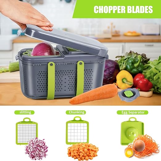 CortaChef 12 en 1® —  Cortador Multifuncional con Recipiente