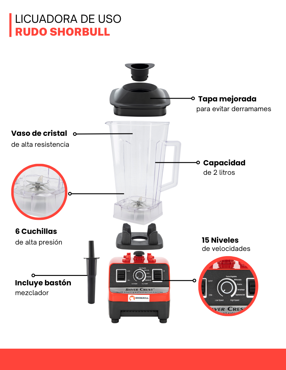 Shorbull® 2 L — Licuadora Profesional