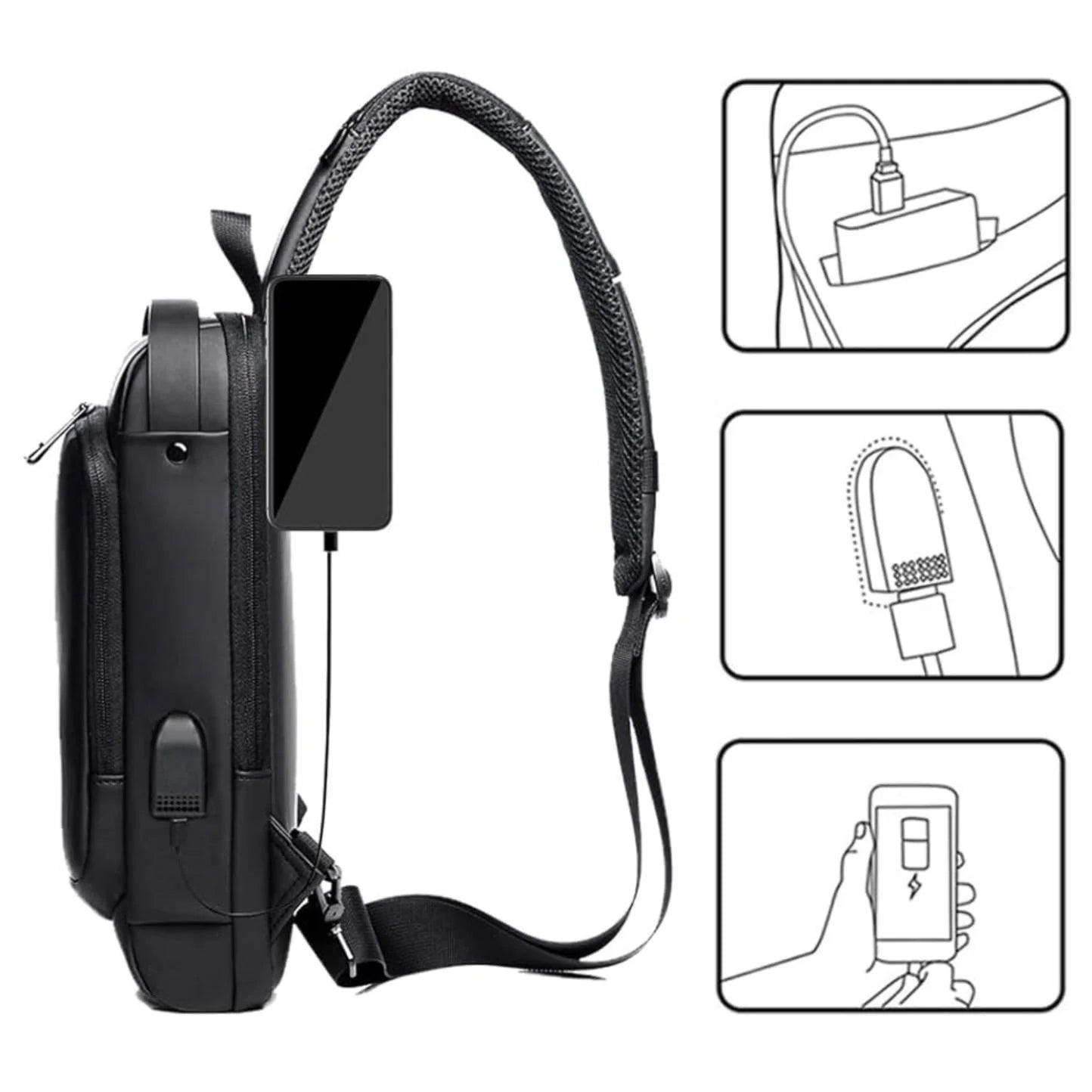 UrbanLock S® —  Mochila Cruzada Antirrobo Impermeable